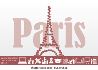 eiffel tower icon vector illustration EPS 10