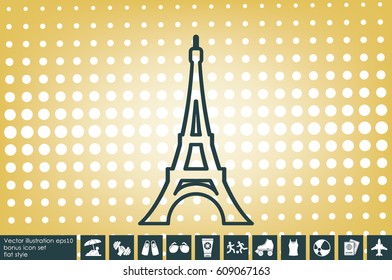 eiffel tower icon vector illustration.