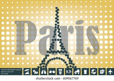 eiffel tower icon vector illustration EPS 10