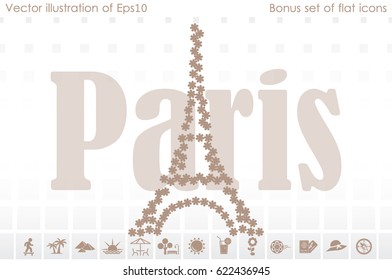 eiffel tower icon vector illustration EPS 10