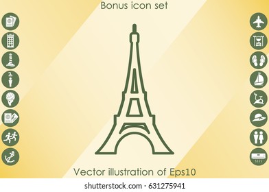 eiffel tower icon vector illustration.