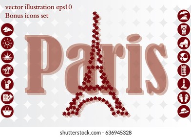 eiffel tower icon vector illustration EPS 10