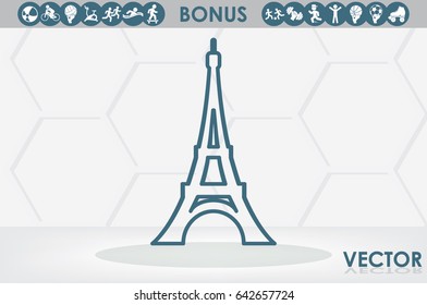 eiffel tower icon vector illustration.