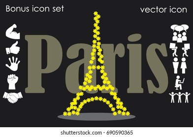 eiffel tower icon vector illustration EPS 10