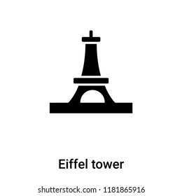 Eiffel tower icon vector isolated on white background, logo concept of Eiffel tower sign on transparent background, filled black symbol