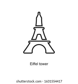 Eiffel tower icon vector on white background. Black icon illustration