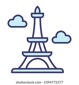 Icono de la torre Eiffel vector del diseño de moda