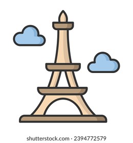 Eiffel tower icon vector on trendy design