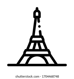 eiffel tower icon vector. eiffel tower sign. isolated contour symbol illustration