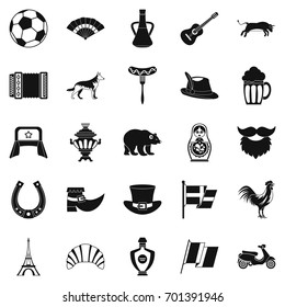 Eiffel tower icons set. Simple set of 25 eiffel tower vector icons for web isolated on white background