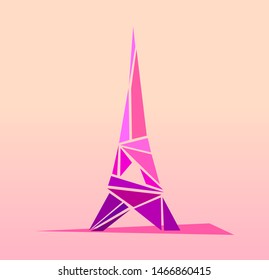 Eiffel tower illustration with abstract style