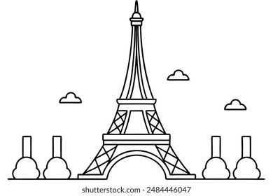 Eiffel Tower illustration highlighting the elegance of Paris in illustrations