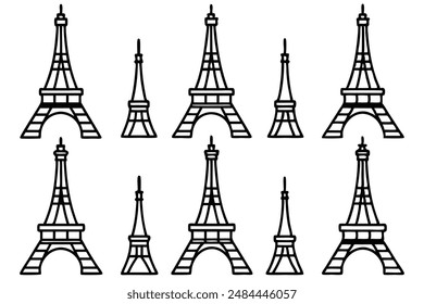 Eiffel Tower illustration ideal for detailed and intricate landmark art