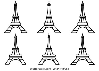 Eiffel Tower illustration ideal for stylish and intricate Parisian-themed designs