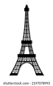 Ilustración de la Torre Eiffel aislada en fondo blanco