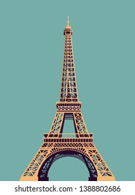 Eiffel Tower. illustration street art and design.