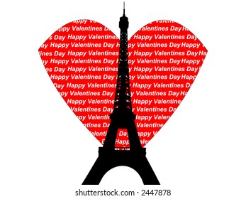 Eiffel tower illustration valentines