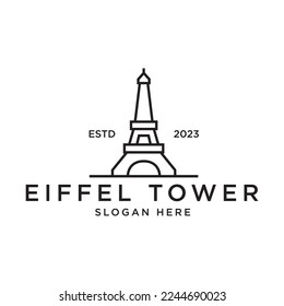 eiffel tower inspiration illustration logo design