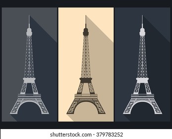 Eiffel Tower. Isolated object. Paris. Vector illustration.