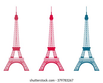 Eiffel Tower. Isolated object. Paris. Vector illustration.