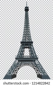 Eiffel tower isolated on grid background graphic vector