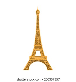 Eiffel Tower isolated on white.