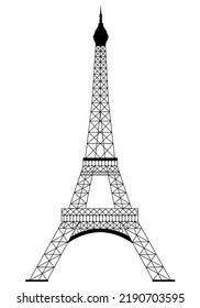 Eiffel tower isolated on white