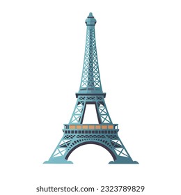 Eiffel Tower isolated on white background. Flat vector Illustration. Paris, Eiffel tower vector illustration isolated.