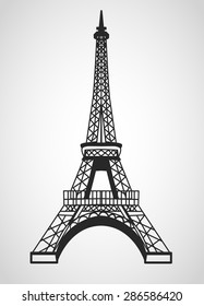 Eiffel tower is isolated on a white background