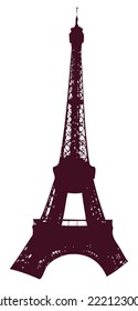 Eiffel tower isolated silhouettes vector illustration, it is easy to edit and change