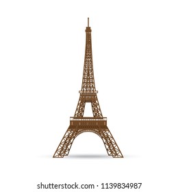 Eiffel tower isolated vector illustration.