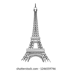 Eiffel tower isolated vector illustration. Paris icon.