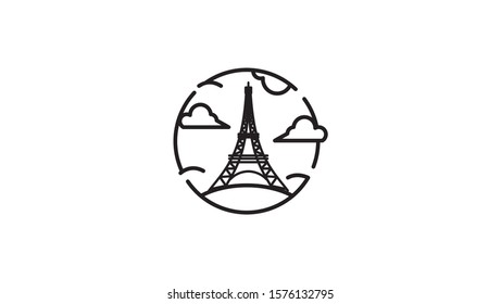 Eiffel tower isolated vector illustration.