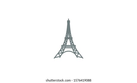 Eiffel tower isolated vector illustration.