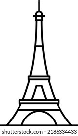 Eiffel Tower isolated vector illustration.