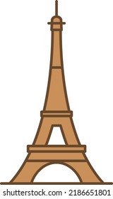 Eiffel Tower isolated vector illustration.