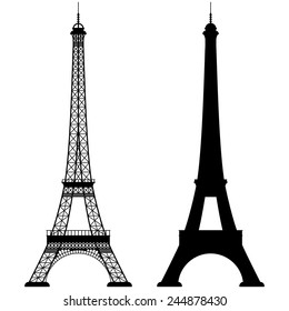 Эйфелева башня изолированная векторная иллюстрация, легко редактировать и изменять.