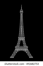 Eiffel tower isolated vector illustration, it is easy to edit and change.