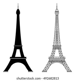 Eiffel tower isolated vector illustration, it is easy to edit and change.