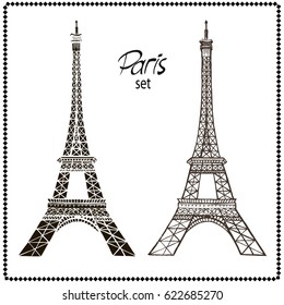 Eiffel tower isolated vector illustration