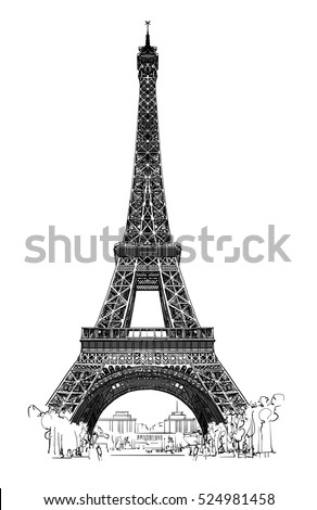 Eiffel tower isolated, very detailed - vector illustration