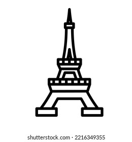 Torre Eiffel, icono emblemático Ilustración de plantilla de vectores de diseño