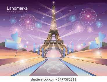 eiffel tower landmarks france olympic night of celebration