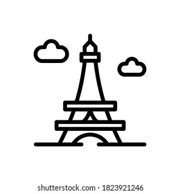 Eiffel Tower (Landmarks Monuments) icon outline vector. isolated on white background
