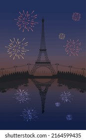 eiffel tower in landscape scene