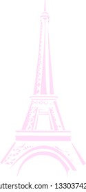 Eiffel Tower light pink (vector). Stylized illustration (vector) Eiffel Paris Tower