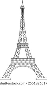 eiffel tower line art illustration vector design