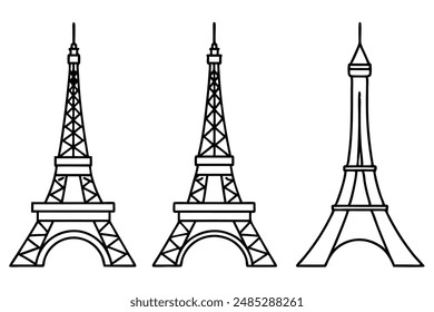 Eiffel Tower Line Art Nature Inspired Artistic Paris Drawing
