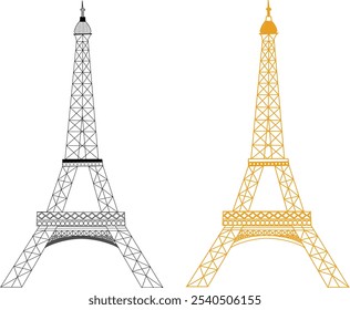 ILUSTRAÇÕES VETORIAIS DA ARTE DA TORRE EIFFEL. eps