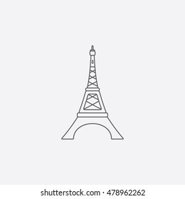 Eiffel tower line icon